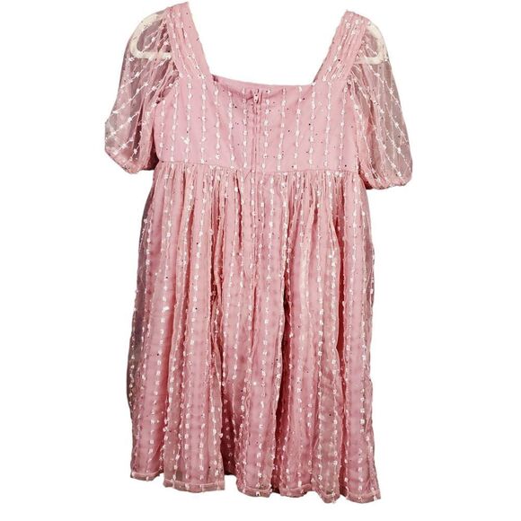 Wonder Nation Girl's Dress Size 16 Pink Lined Metallic Overlay Party Princess - Picture 1 of 10